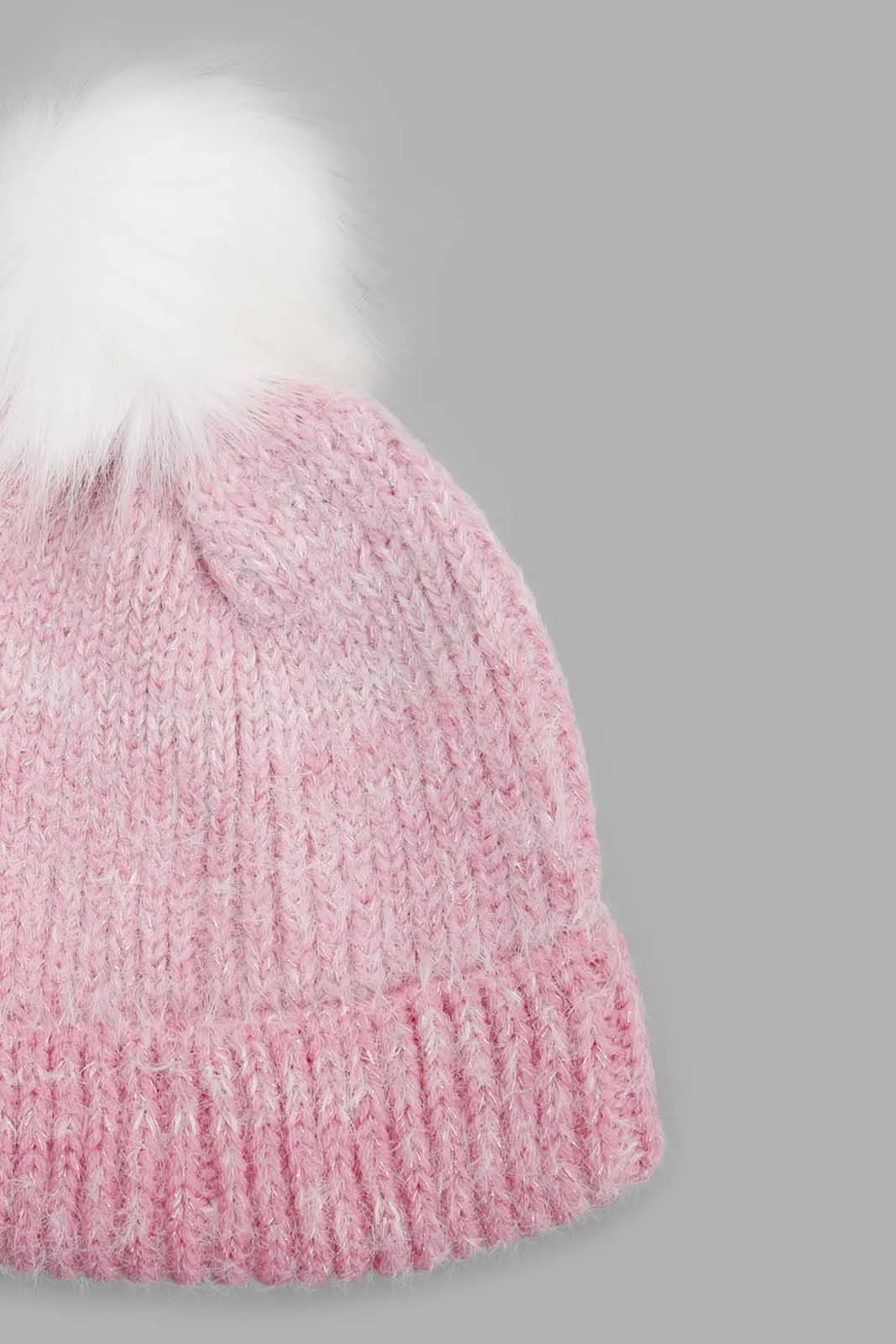 Girls Embellished Knitted Cap & Gloves (Pack Of 2)