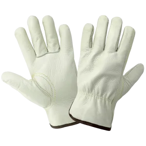 Global Glove & Safety 3200B Standard Grade Grain Cowhide Beige Drivers Gloves