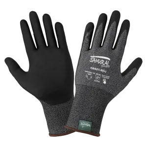 Global Glove & Safety CR921 Samurai Glove® Cut Resistant Nitrile Coated, Touch Screen, 21-Gauge Tuffalene® Platinum, Cut A4