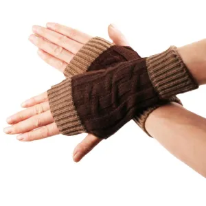 Gloves Women's Winter Mitts Gloves Knitted Warm Gloves Women Soft Woolen Mittens Sport Fingerless Gloves Lovers Gift #JO