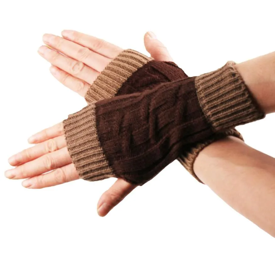 Gloves Women's Winter Mitts Gloves Knitted Warm Gloves Women Soft Woolen Mittens Sport Fingerless Gloves Lovers Gift #JO
