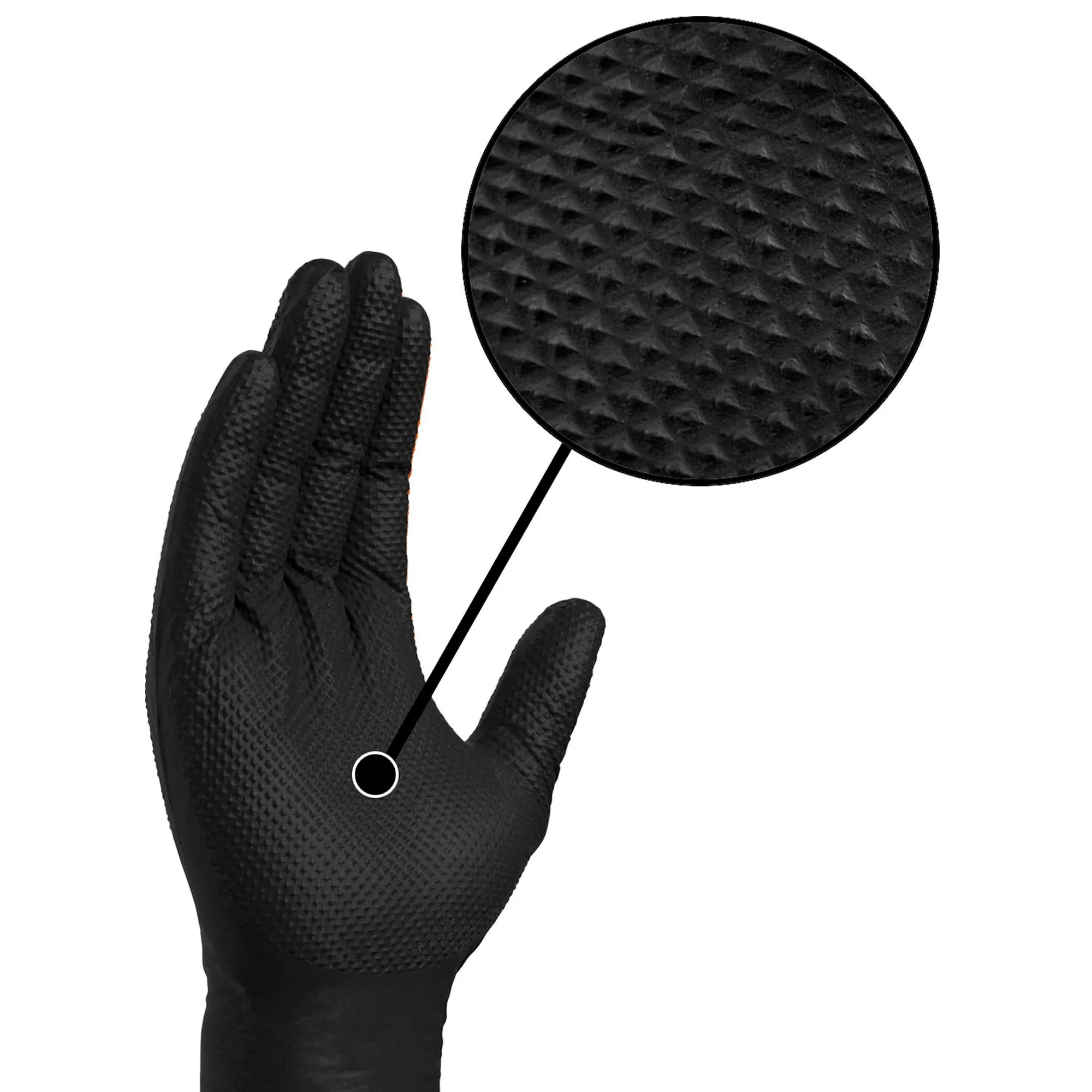 Gloveworks HD Black Nitrile Disposable Gloves-Box of 100 Gloves