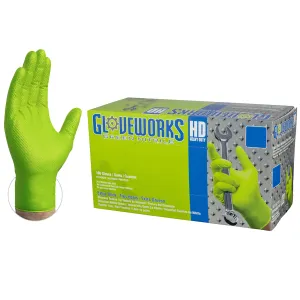 Gloveworks HD Green Nitrile Gloves-Case of 1000 Gloves