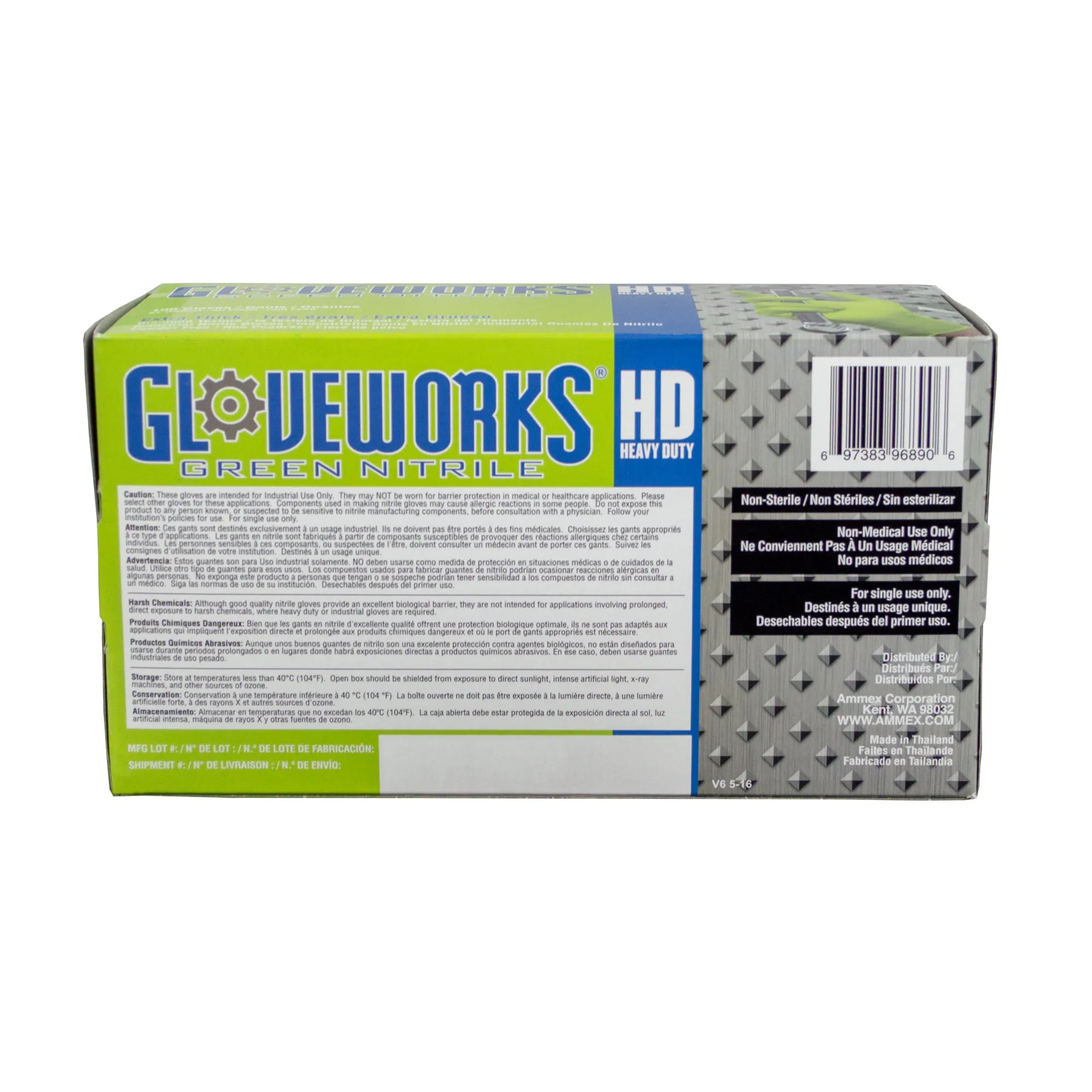 Gloveworks HD Green Nitrile Gloves-Case of 1000 Gloves