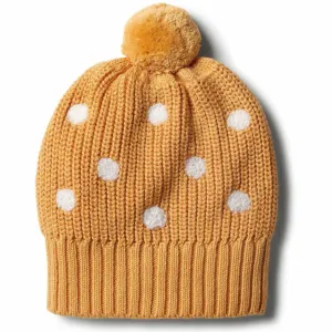 Golden Apricot Knitted Spot Hat