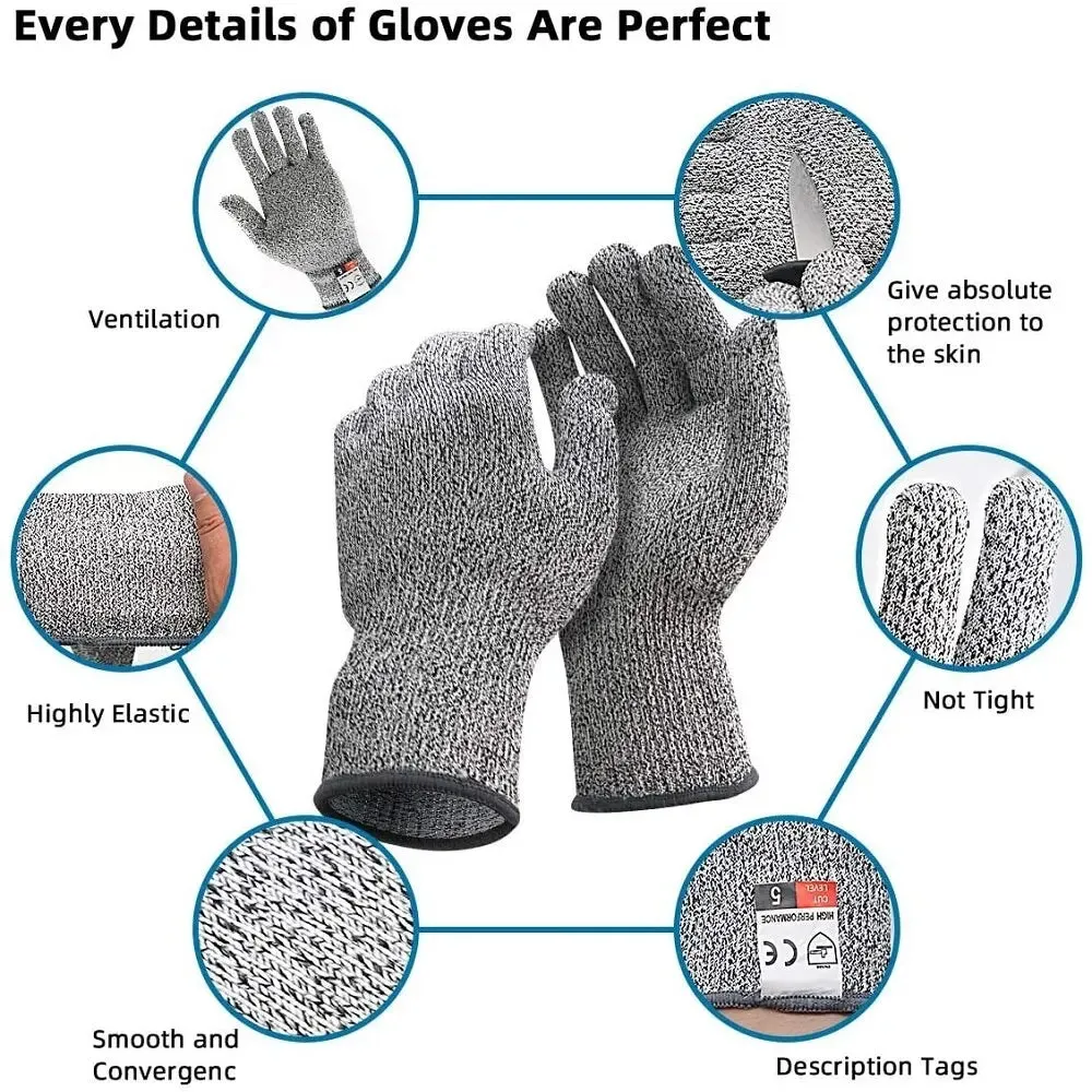 Grade 5 Cut-Resistant Scratch Glass Cutting Safety Protection Gloves