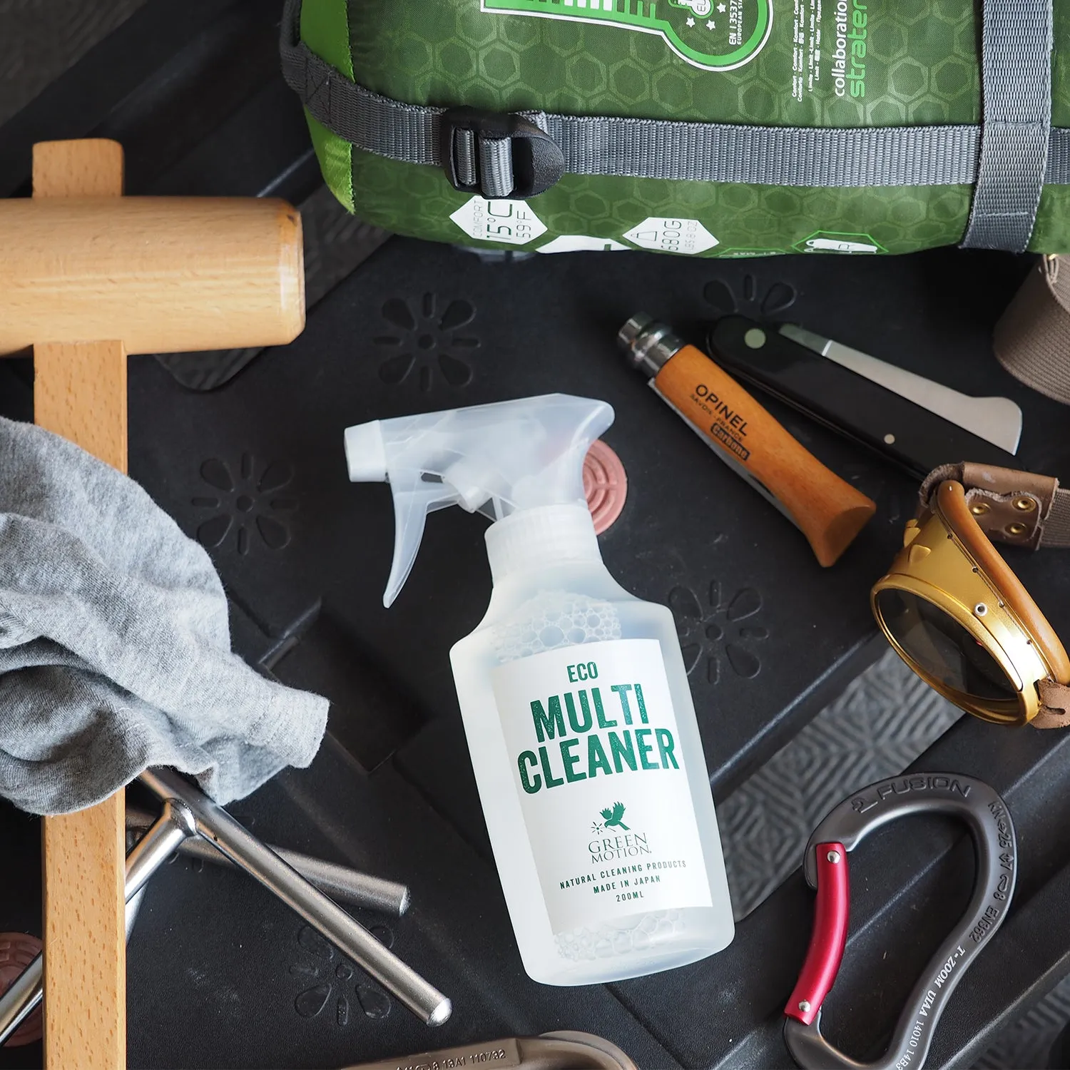 GREEN MOTION marigold SMART | マークスインターナショナル　GM ECO MULTI CLEANER 200ml MARIGOLD OUTDOOR GLOVES M SMART MICROFIBER CLOTH SET