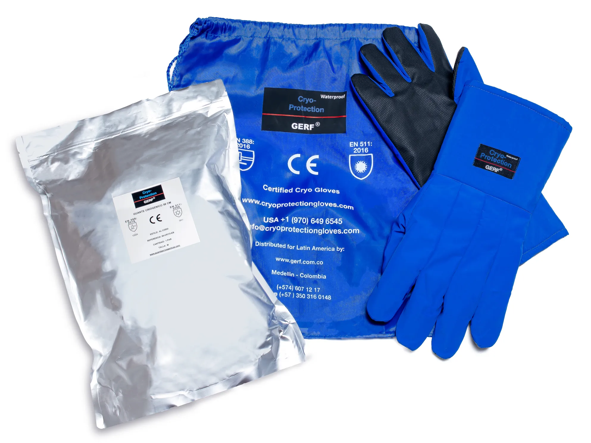 Guantes impermeables Cryo Grip en brazo medio