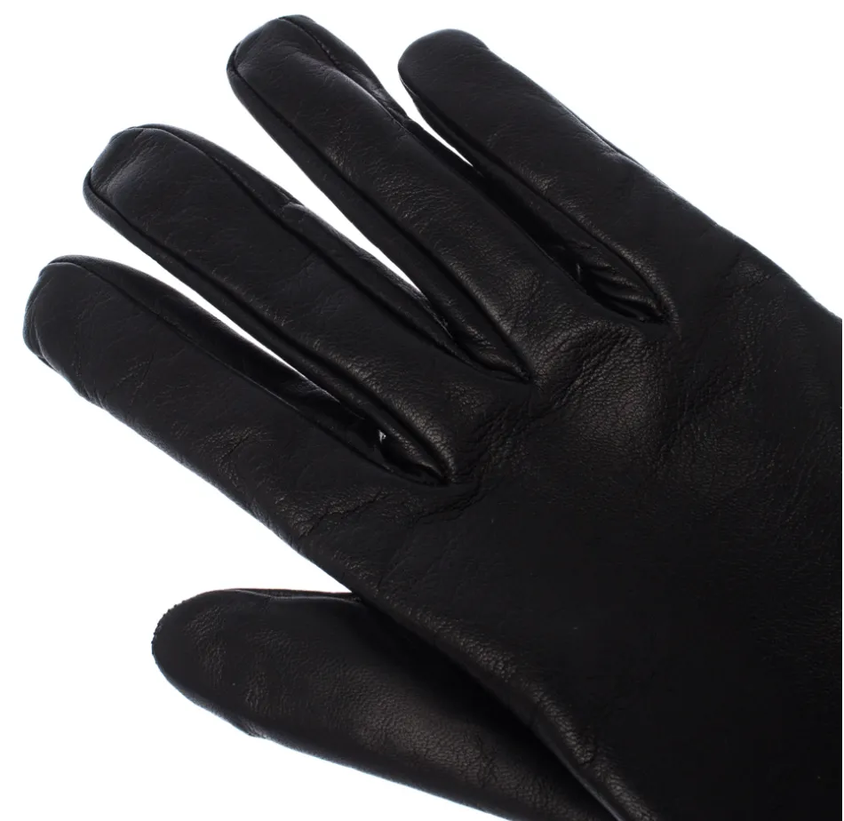 Gucci Nappa Pearl Gloves in Black Leather