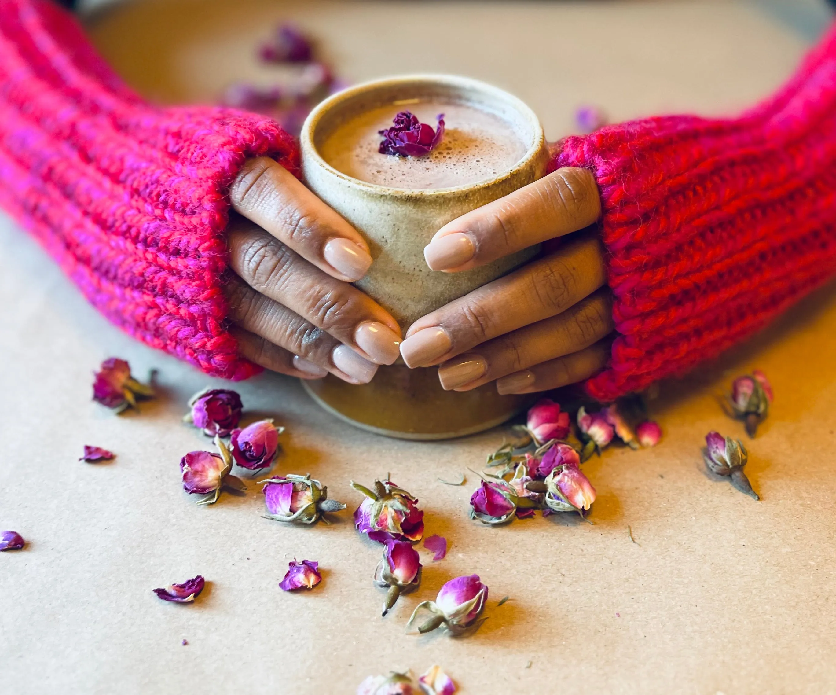 Hand Knitted Fingerless Gloves in BFL Yarn