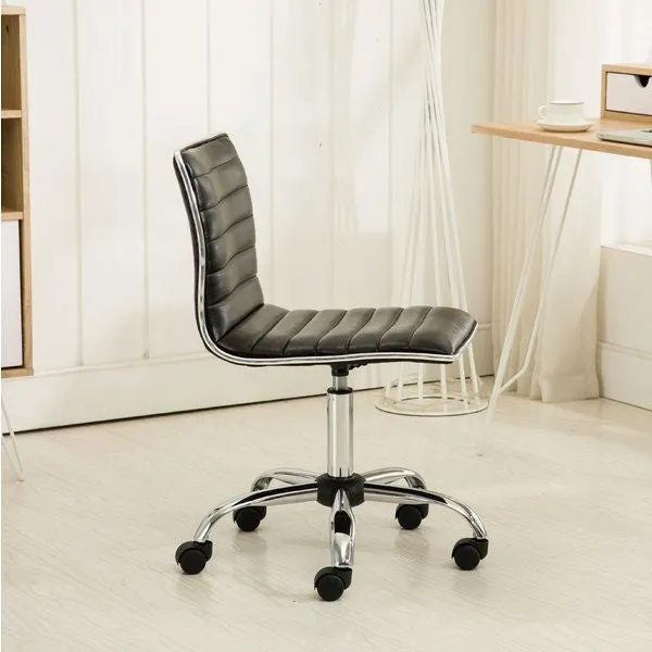 Heavy Duty Black Channel-Tufted Conference Chair