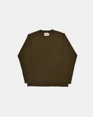 Heavy Duty Long Sleeve Tee - Single Pocket - Loden