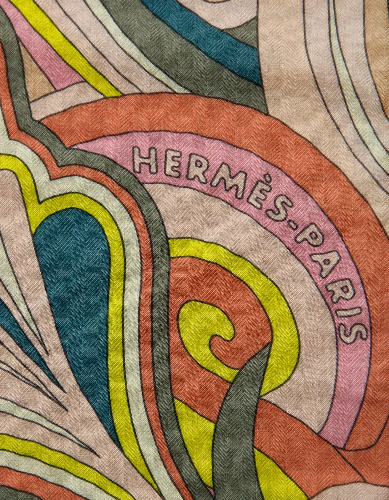Hermes Pink Faubourg Rainbow 140cm Silk/Cashmere Shawl