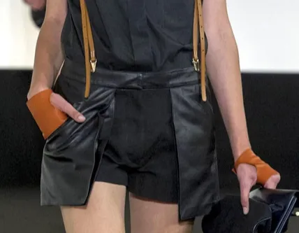 Hermes SS2013 Orange Fingerless Gloves SzS New!