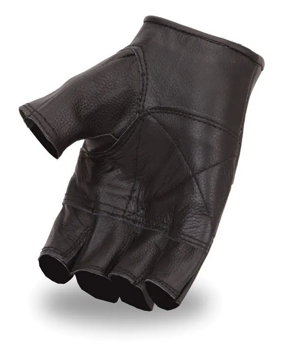 HL16160 Black Fingerless Leather Gloves