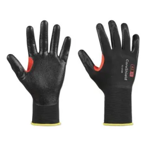 Honeywell CoreShield™ A1/A Coated Cut Resistant Gloves, 10/XL, Nylon, Nitrile Super-Thin, 18 ga, Black, 21-1818B/10XL