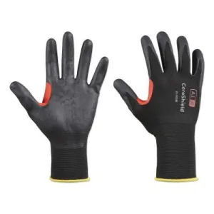 Honeywell CoreShield™ A1/A Coated Cut Resistant Gloves, 8/M, Nylon, Nitrile Micro-Foam, 18 ga, Black, 21-1518B/8M