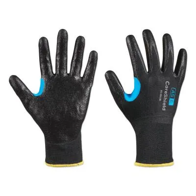 Honeywell CoreShield™ A5/E Coated Cut Resistant Gloves, 9/L, HPPE/SS, Smooth Nitrile, 13 ga, Black, 25-0913B/9L