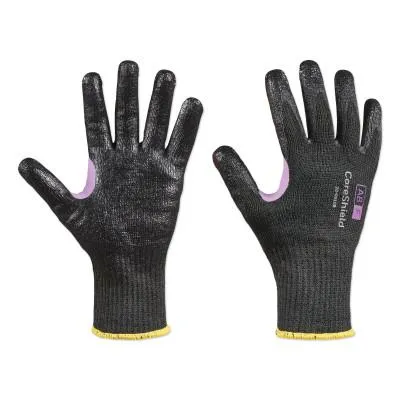 Honeywell CoreShield™ A8/F Coated Cut Resistant Gloves, 8/M, HPPE/Kevlar®/Alloy, Smooth Nitrile, 10 ga, Black, 28-0910B/8M
