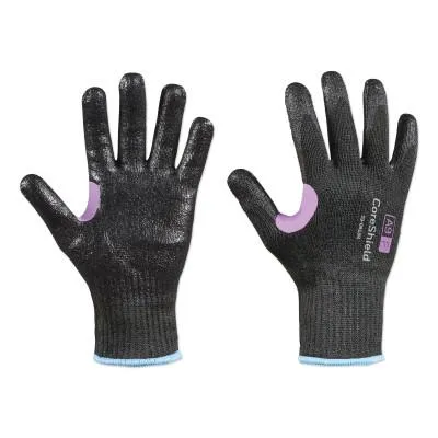 Honeywell CoreShield™ A9/F Coated Cut Resistant Gloves, 9/XL, HPPE/Kevlar®/Alloy, Smooth Nitrile, 10 ga, Black, 29-0910B/9L