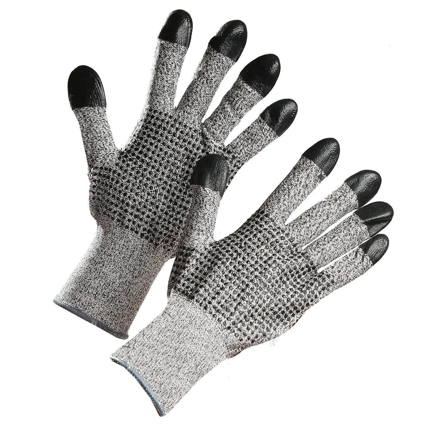 HPPE Cut Resistant Glove with Nitrile Dots on Palm & Nitrile-Dipped Finger Tips