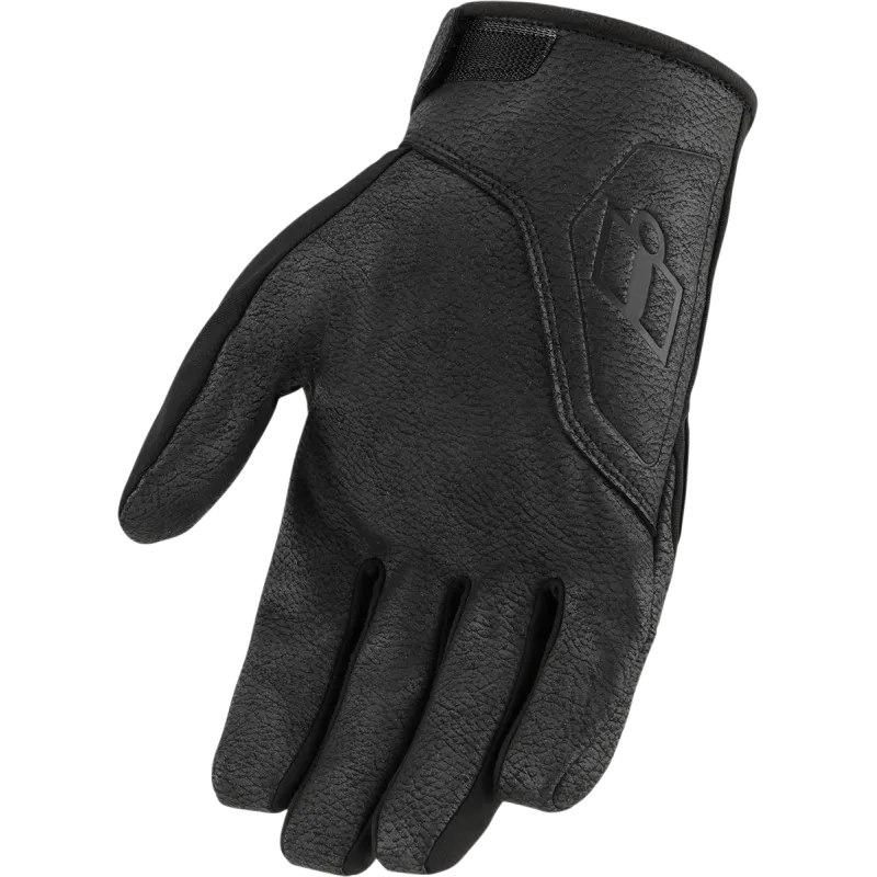 Icon PDX3 Mens Motorcycle Short Textile Gloves - Black