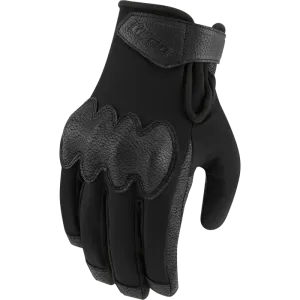 Icon PDX3 Mens Motorcycle Short Textile Gloves - Black