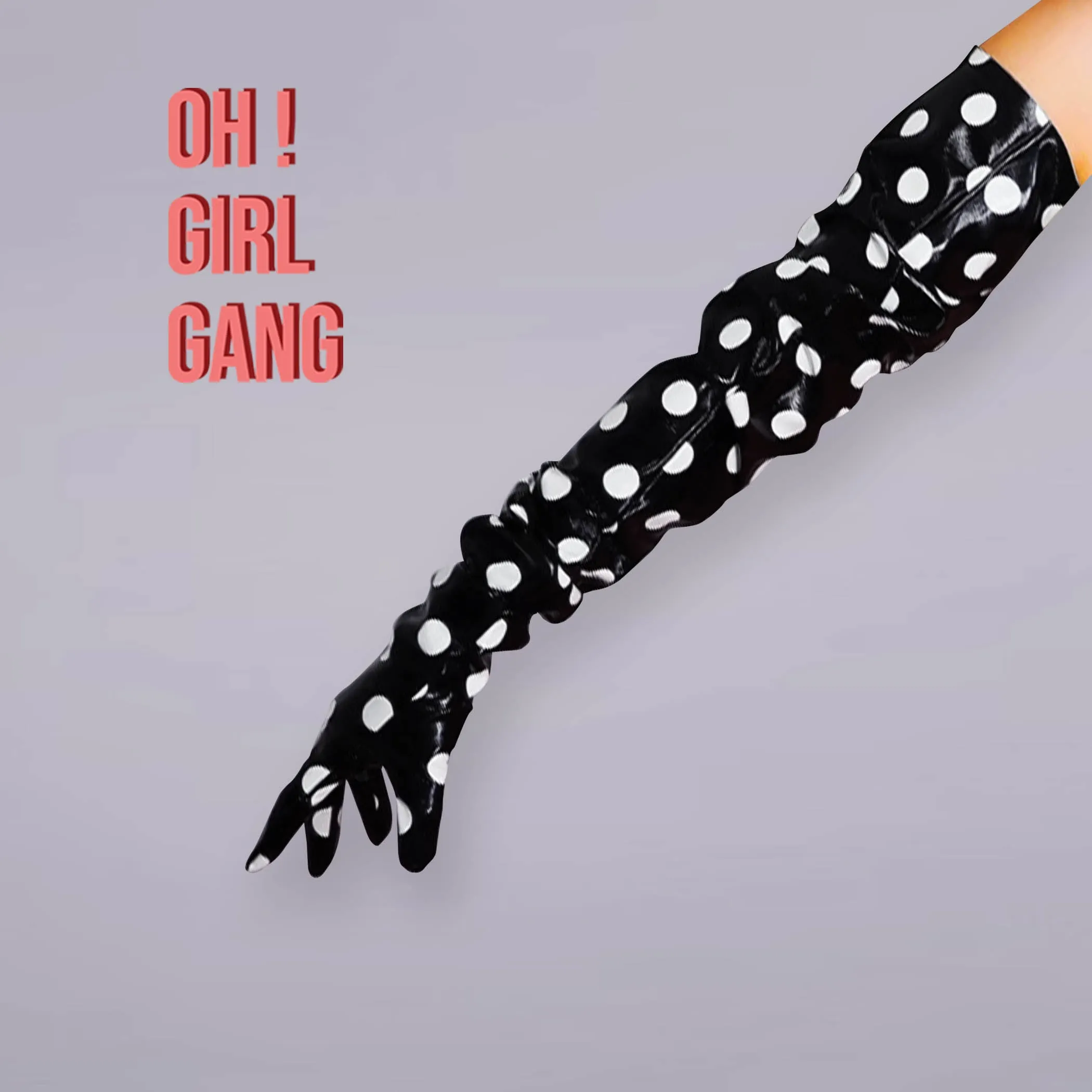 Iconic Polka dot PU leather gloves