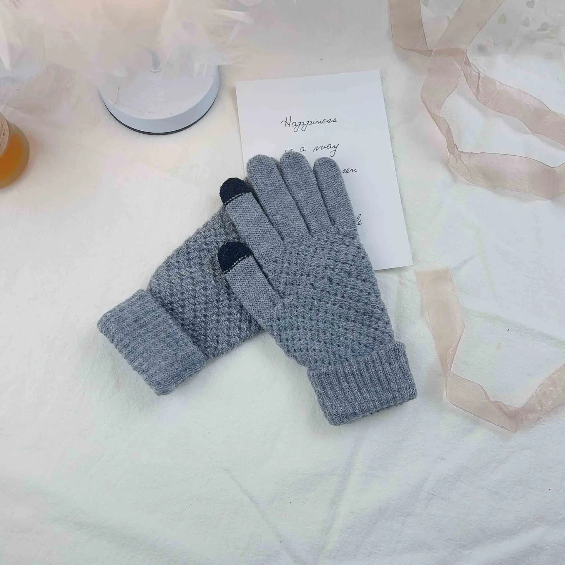 INSTOCK-Knitted gloves for women