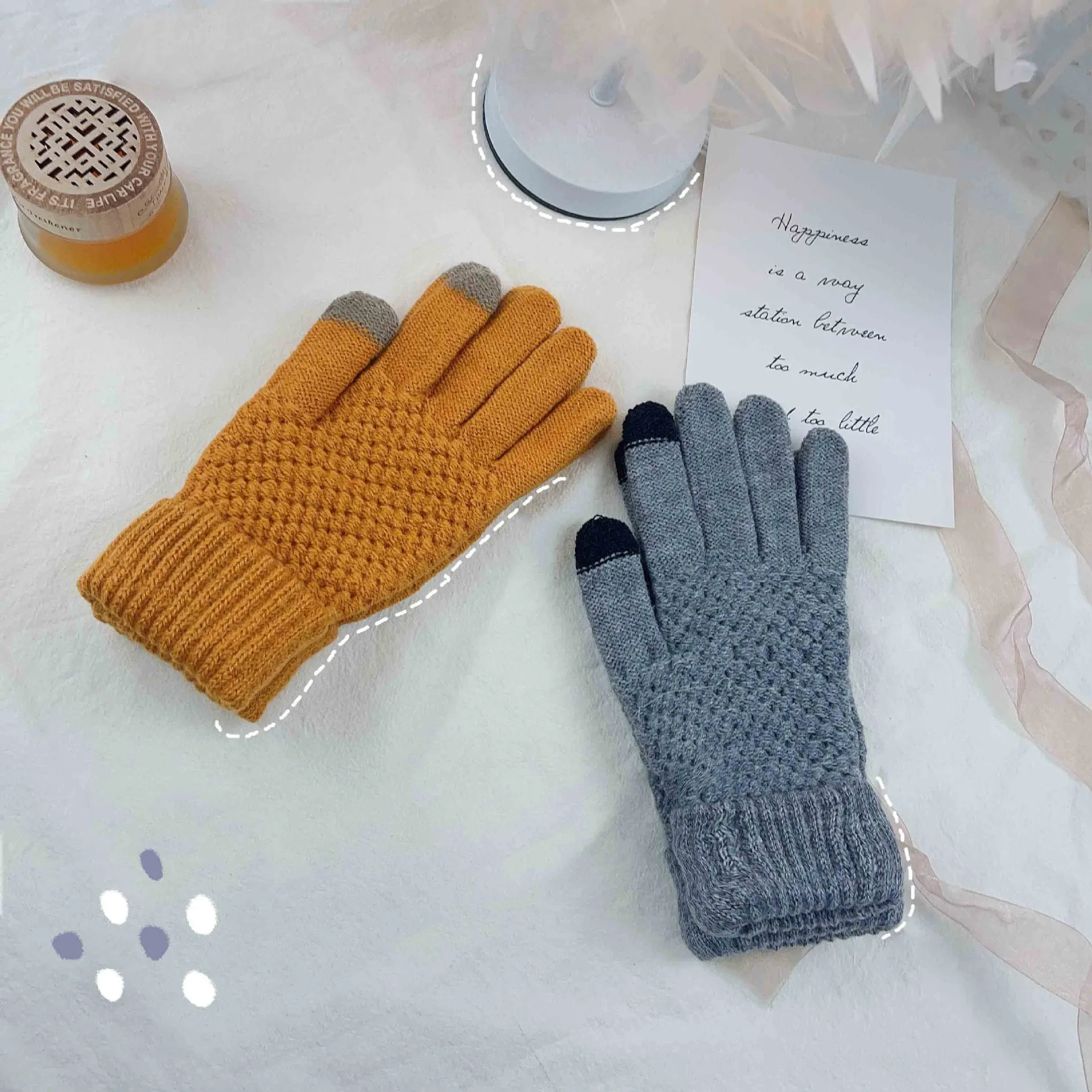 INSTOCK-Knitted gloves for women