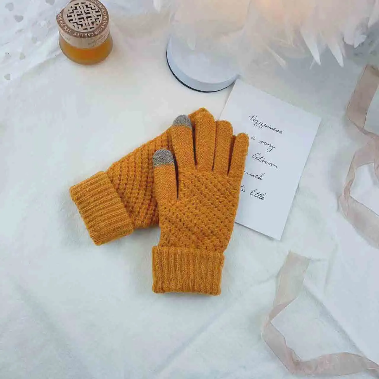 INSTOCK-Knitted gloves for women