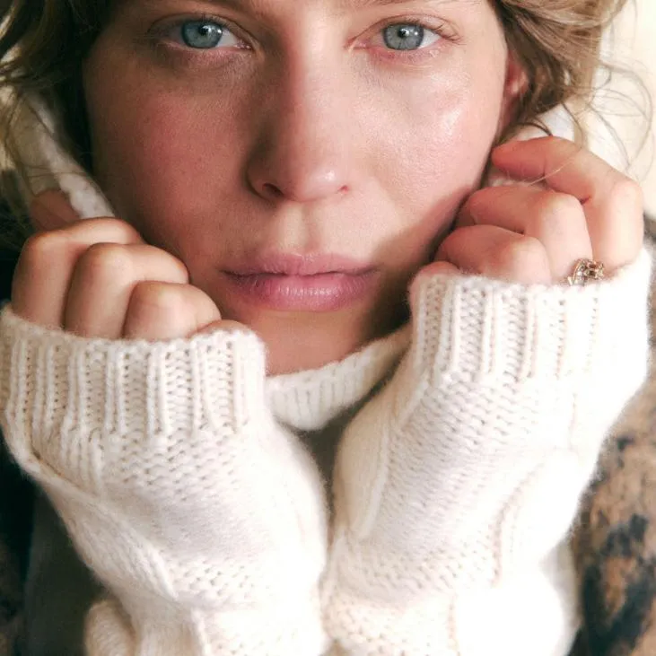 Kashmir beige mittens - Koval Koon