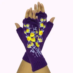 knitted embroidery gloves