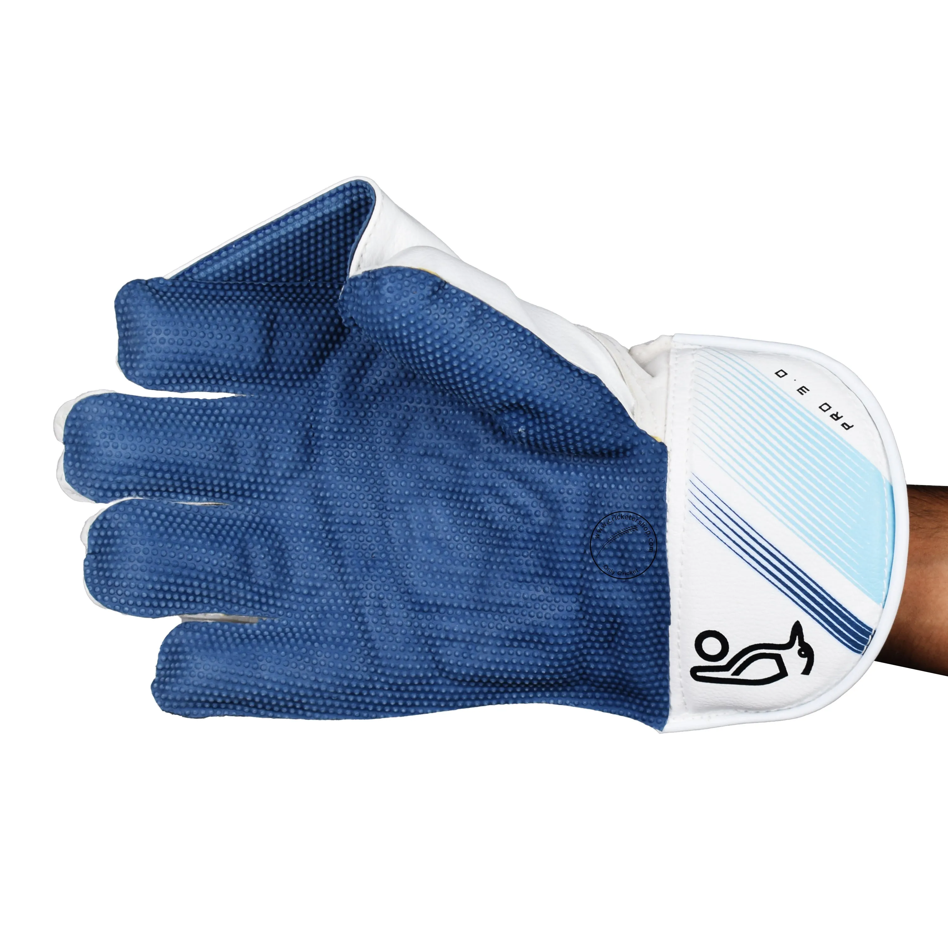 Kookaburra Pro 3.0 Cricket Wicket Keeping Gloves Colour White/Blue Size