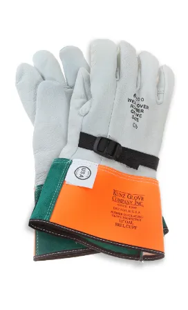 Kunz Leather Protectors for Rubber Gloves, 12" Goatskin