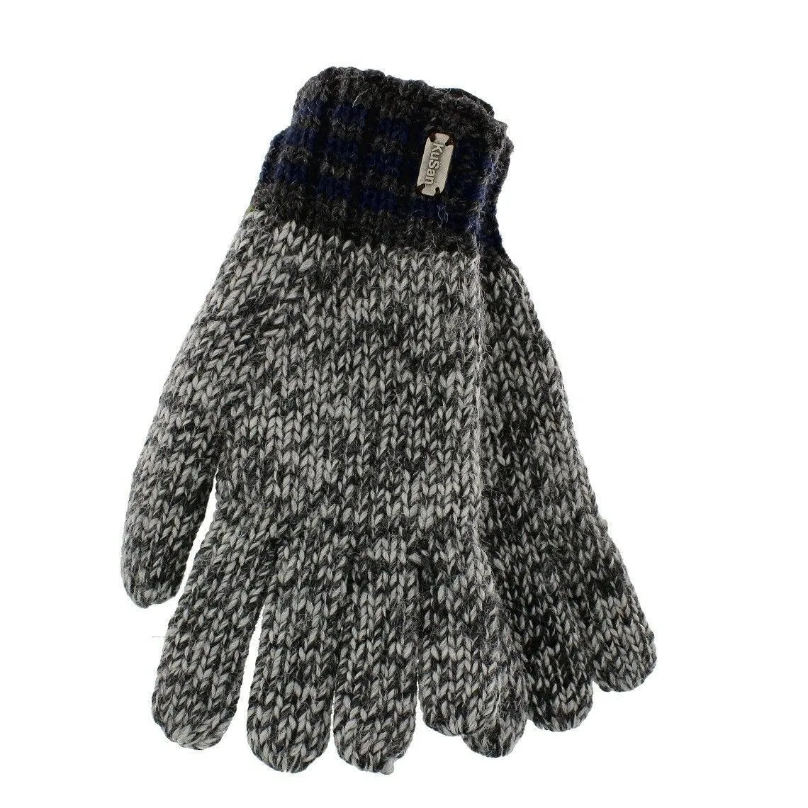 Kusan Ribbed Gloves Fleece Lined Grey/Blue PK1619