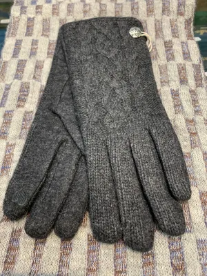 Ladies Aran Cableknit lined Gloves with Celtic Knot