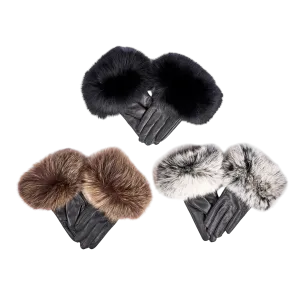 LEATHER FUR GLOVES
