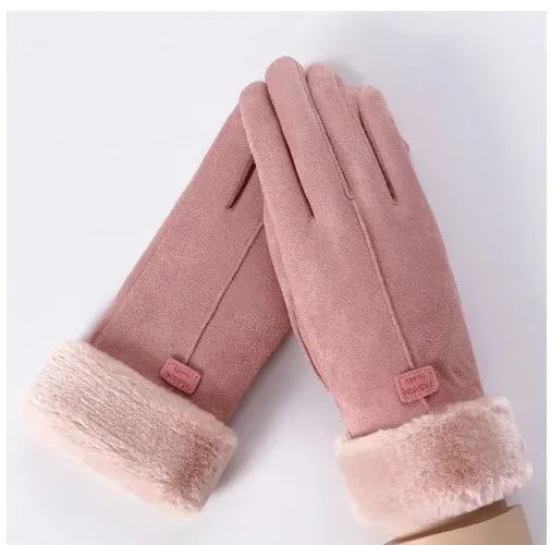 Leather Gloves with Fur