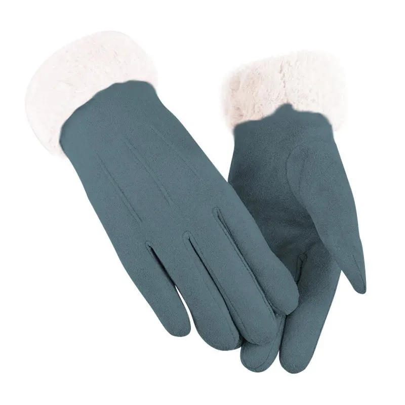 Leather Gloves with Fur