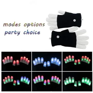 LED Flashing Rave Gloves