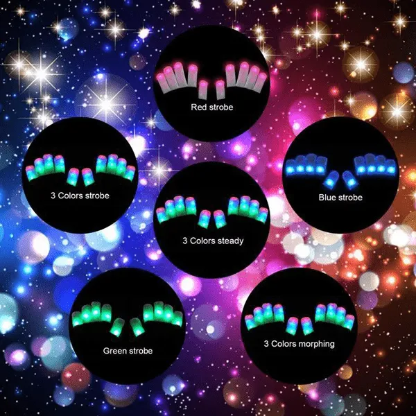 LED Flashing Rave Gloves