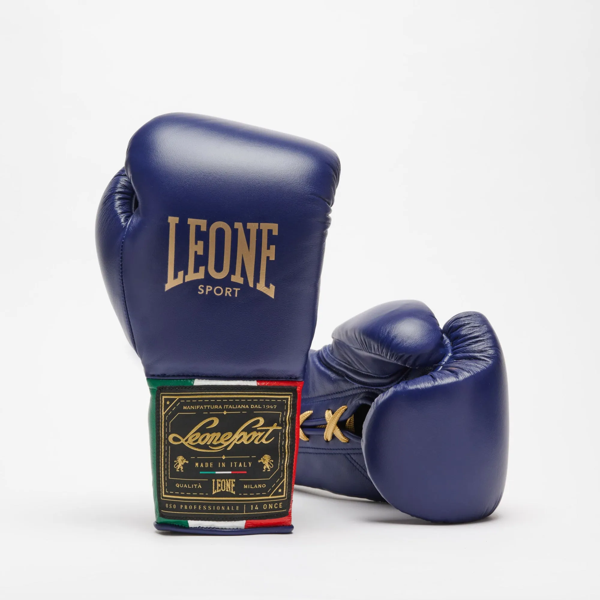 LEONE ORLANDO CLASSICO BOXING GLOVES LACES-BLUE