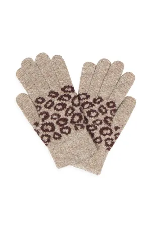 LEOPARD KNIT SMART TOUCH GLOVES