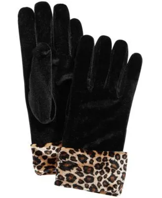 Leopard Pattern cuff detail gloves