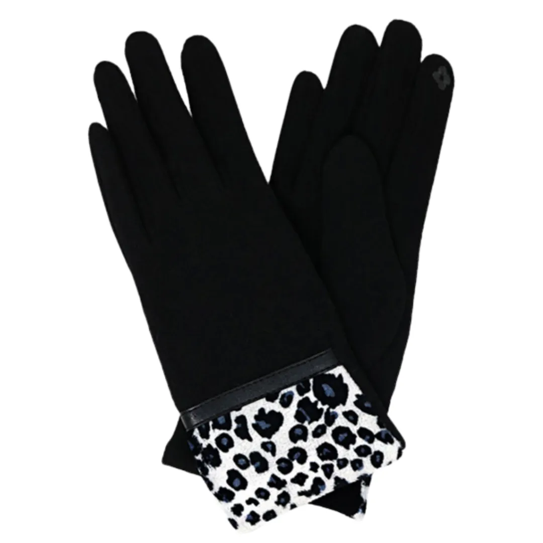 Leopard Pattern cuff detail gloves