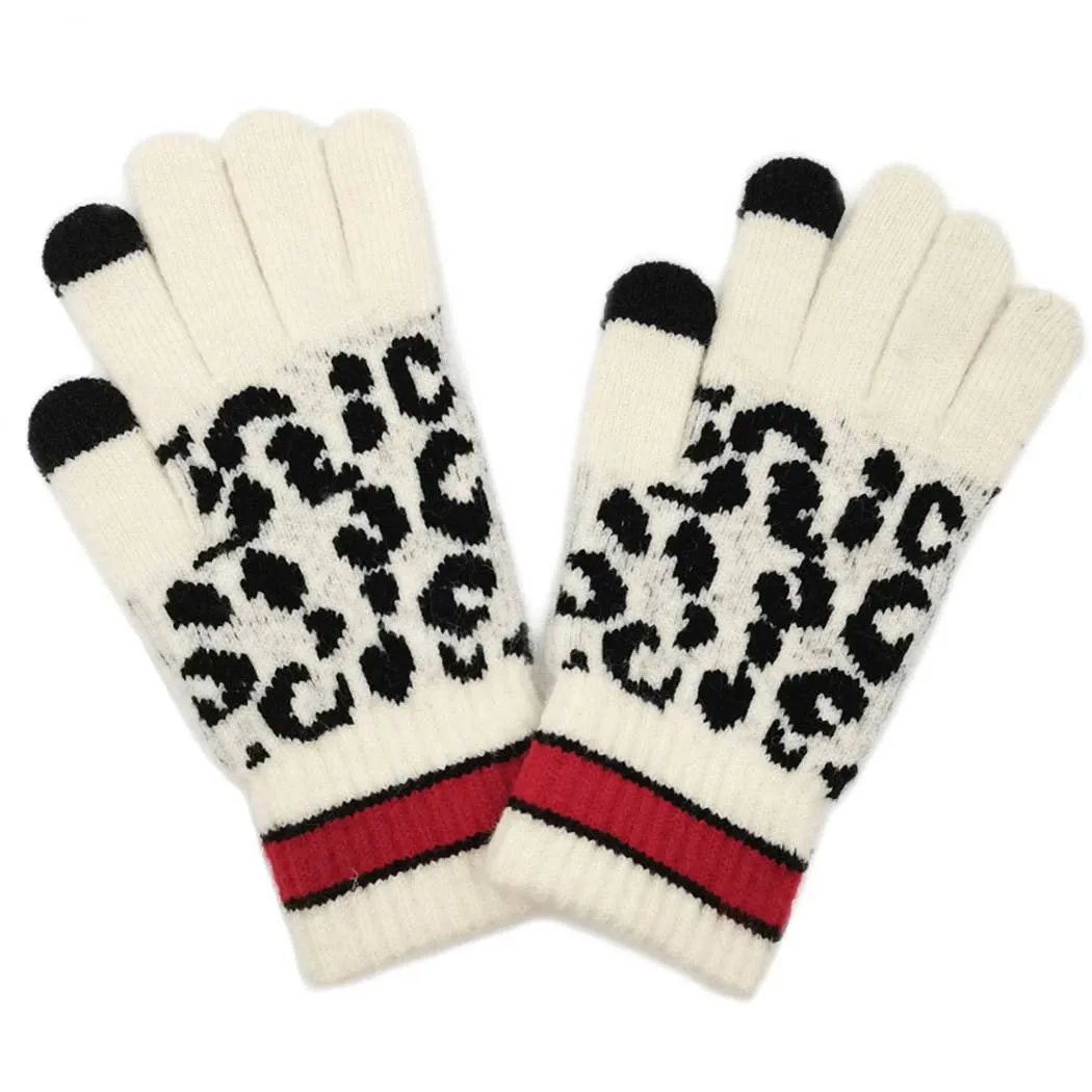 Leopard Print Smart Touch Gloves