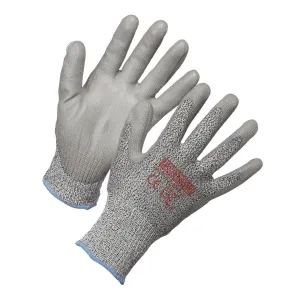 Level 3 Cut Resistant Gloves, HPPE, Polyurethane Palm Coated