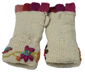 Lila Fingerless Glove in White