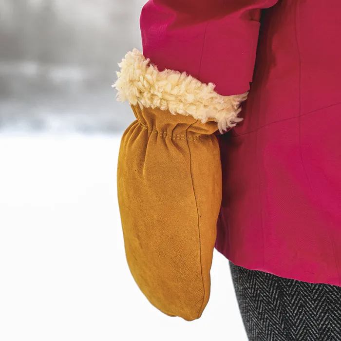 Lined Suede Deerskin Mitt - Golden - 1929PL